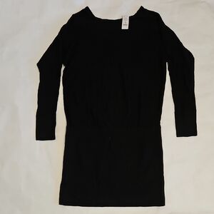 White House Black Market Black Long-Sleeve Mini Dress